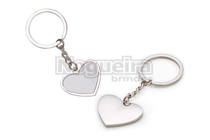Chaveiro de Metal Coração Personalizado