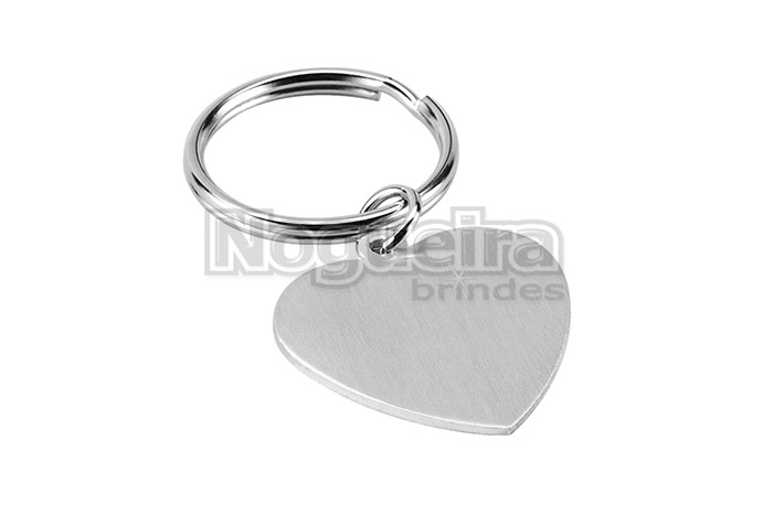 Chaveiro de Alumínio Coração Personalizado