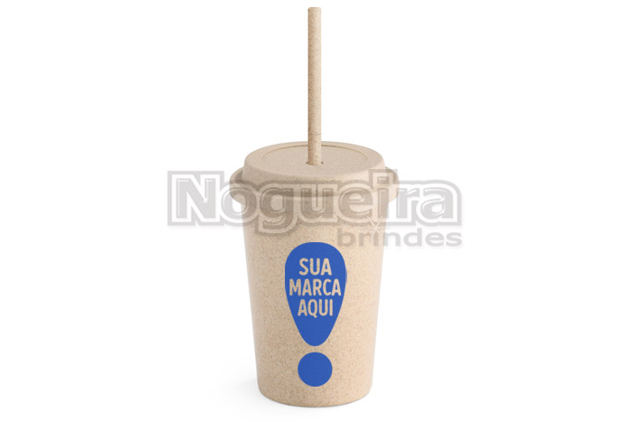 Copo Ecológico com Canudo Personalizado