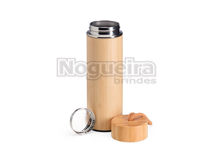 Garrafa Térmica Bambu Personalizada