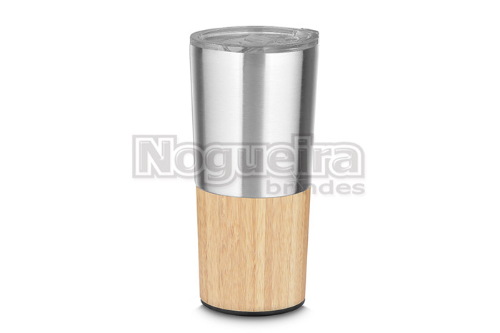 Copo Térmico com Detalhe em Bambu