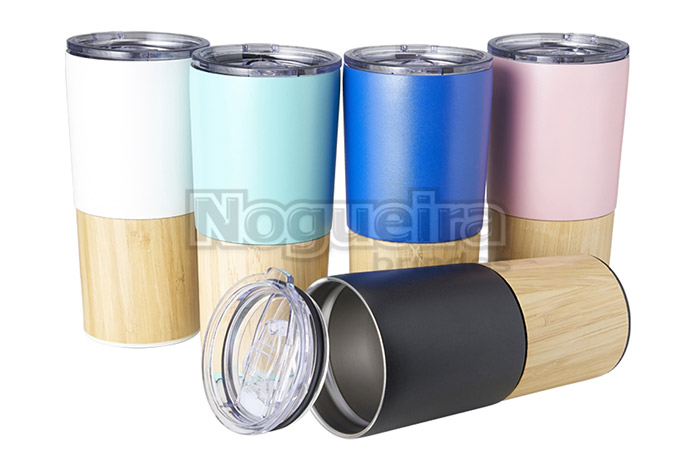 Copo Térmico com Detalhes em Bambu Personalizado