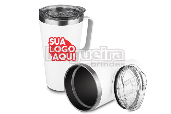 Caneca Térmica Aço Inox com tampa Personalizada